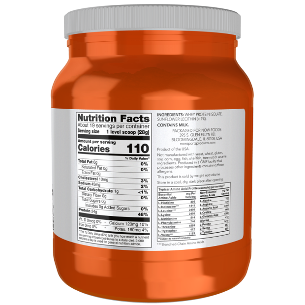 Whey Protein Isolate Unflavored - 1.2 lbs. 544gr.