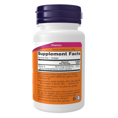 D-3 2,500 IU - 180 Softgels