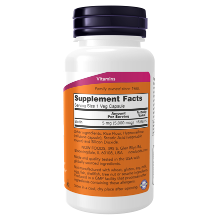 Biotin 5000 mcg - 120 Veg Capsules