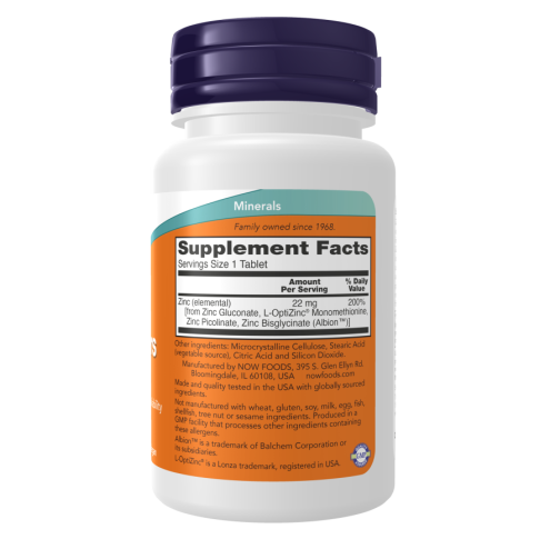 Zinc Transporters 90 Tablets [Zinc Gluconate, L-OptiZinc® Monomethionine, Zinc Picolinate, Zinc Bisglycinate (Albion™)]