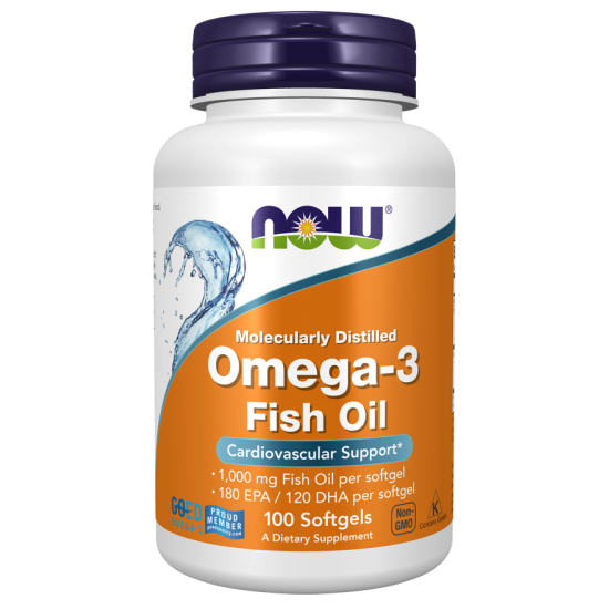 Omega-3 Fish Oil, Molecularly Distilled 100 Softgels / Omega-3 halolaj, molekulárisan desztillált lágyzselatin kapszulák