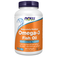 Omega-3 Fish Oil, Molecularly Distilled 200 Softgels / Omega-3 halolaj, molekulárisan desztillált lágyzselatin kapszulák