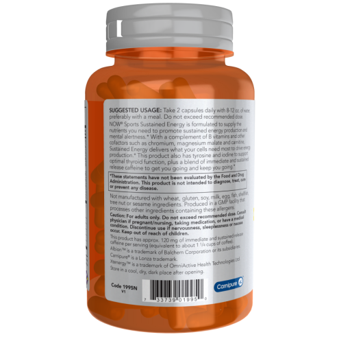 Sustained Energy 90 Veg Capsules /szavatossági idő: 2026-03-31