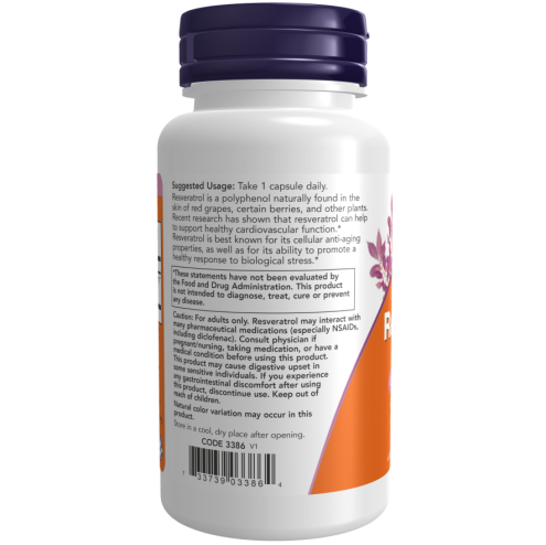 Resveratrol, Extra Strength 350 mg 60 Veg Capsules