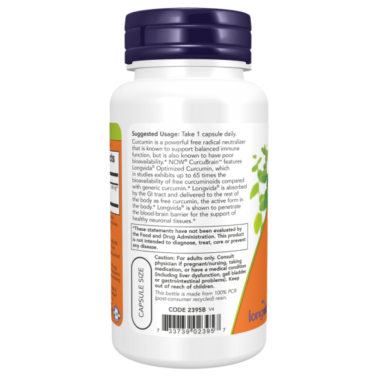 CurcuBrain™ 400 mg 50 Veg Capsules