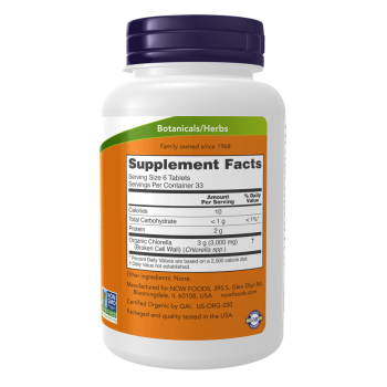 Chlorella 500 mg, Organic 200 Tablets