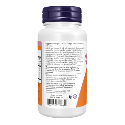 CoQ10 60 mg w Omega 3 Fish Oils - 60 Softgels