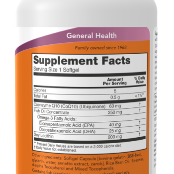 CoQ10 60 mg w Omega 3 Fish Oils - 60 Softgels