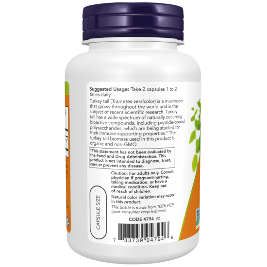 Turkey Tail 500 mg 90 Veg Capsules /pulykafarkgombából/ Turkey Tail 500 mg 90 Veg Capsules /pulykafarkgombából/
