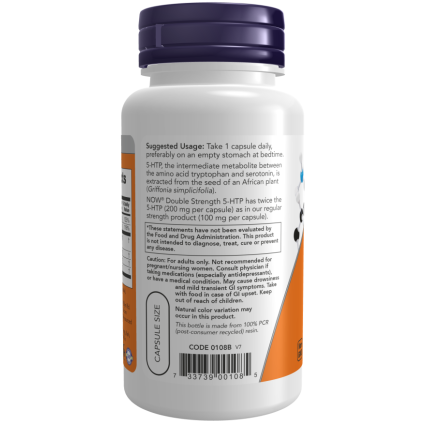 5-HTP, Double Strength 200 mg 60 Veg Capsules