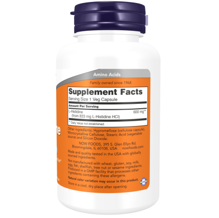 L-Histidine 600 mg 60 Veg Capsules