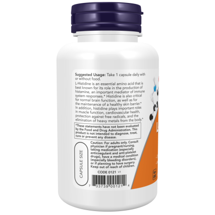 L-Histidine 600 mg 60 Veg Capsules