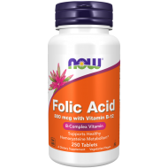 Folic Acid 800mcg + B-12 25mcg - Vegetarian 250 Tablets Folic Acid 800mcg + B-12 25mcg - Vegetarian 250 Tablets