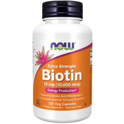 Biotin 10 mg (10,000 mcg), Extra Strength 120 Veg Capsules