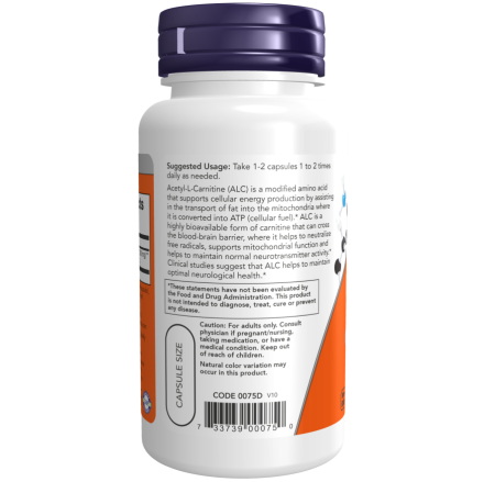 Acetyl-L Carnitine 500mg 50Vcaps