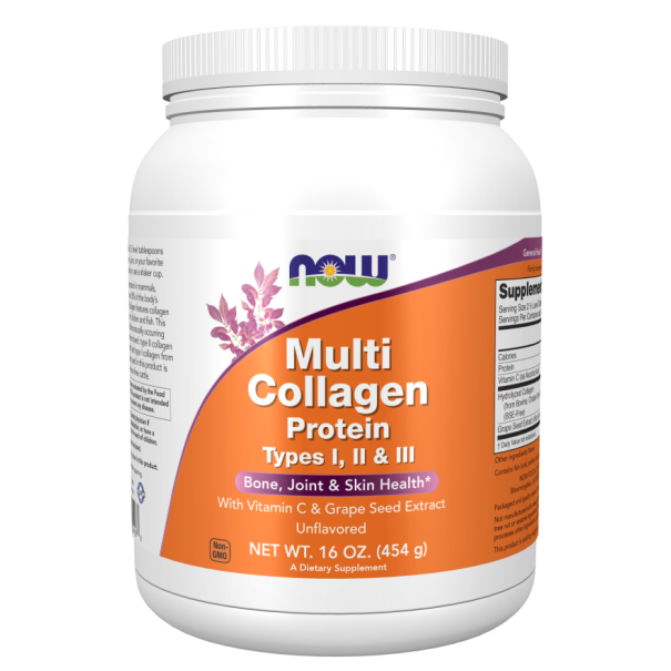 Multi Collagen Protein Types I, II & III Powder 454 g (35 adag )