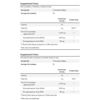 DHA 100 mg Kid's Chewable - 60 Softgels 