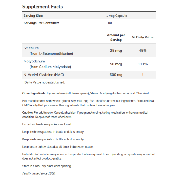 NAC 600 mg - 100 Veg Capsules